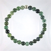 Moss Agate 6mm Classic Elastic Bracelet