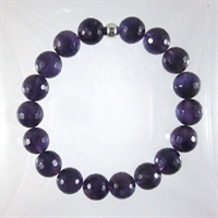 Amethyst Faceted 10mm Classic Elastic Bracelet