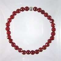 Red Agate Faceted 6mm Classic Elastic Bracelet
