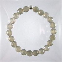 Grey Agate Faceted 8mm Classic Elastic Bracelet