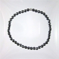 Hematite Faceted 4mm Classic Elastic Bracelet