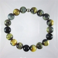 Gold & Blue Tigers Eye 10mm Classic Elastic Bracelet