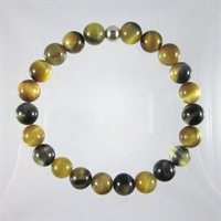 Gold & Blue Tigers Eye 8mm Classic Elastic Bracelet