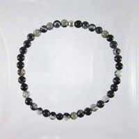 Black Agate 4mm Classic Elastic Bracelet