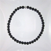 Matte Black Agate 4mm Classic Elastic Bracelet