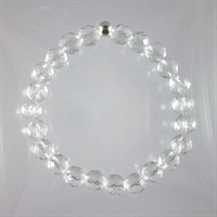 Crystal Quartz Faceted 8mm Classic Elastic Bracelet