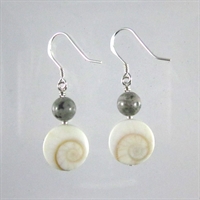 Grey Crazy Agate Evia Earrings