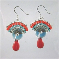 Blue & Coral Lucilla Earrings