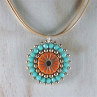 Orange & Sea Green Noemi Pendant Necklace