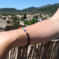Onyx 4mm Rainbow Elastic Bracelet